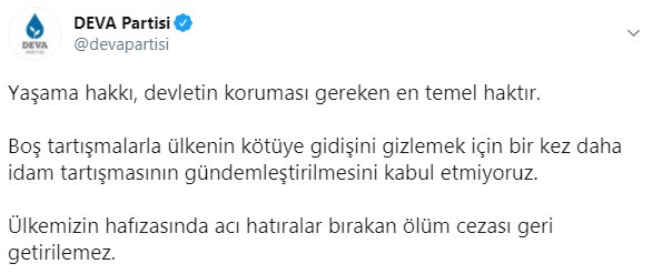 DEVA partisinden idam çıkışı: Acı hatıralar bırakan ceza geri getirilemez - Resim: 1