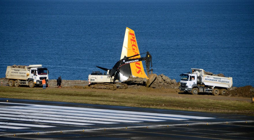 Trabzon’da pistten çıkan uçak denize doğru kayıyor - Resim: 2