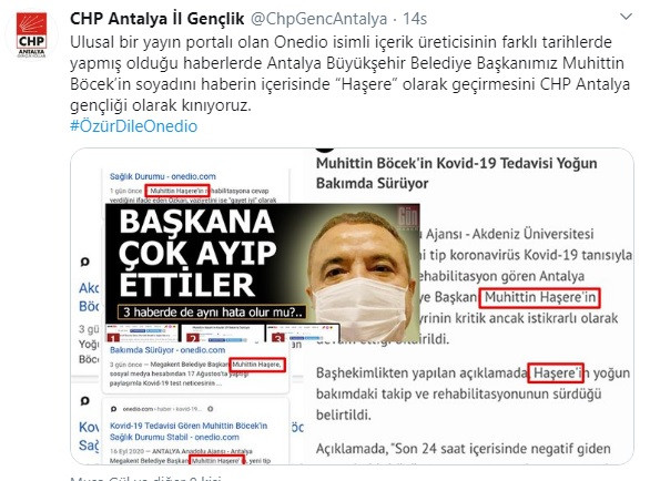 Muhittin Böcek'e, Muhittin Haşere diyen Onedio özür diledi - Resim: 2