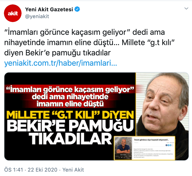 Yobaz Akit'ten Bekir Coşkun'a alçak saldırı - Resim: 1