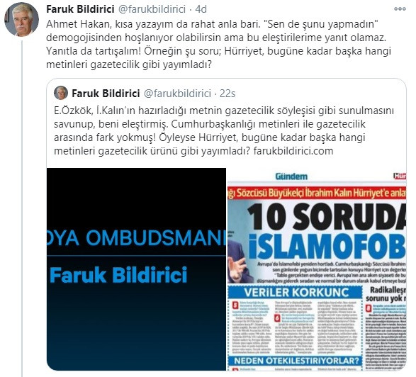 Faruk Bildirici'den Ahmet Hakan'a: Eleştirilerimi yanıtla da tartışalım - Resim: 1