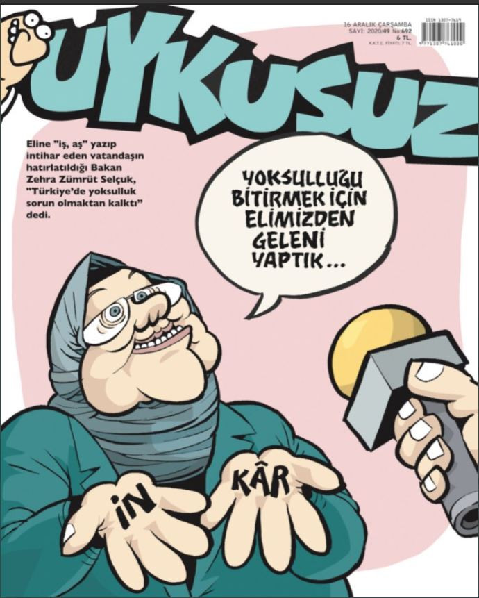 Uykusuz'dan Bakan Zehra Selçuk'a yoksulluk kapağı - Resim: 1