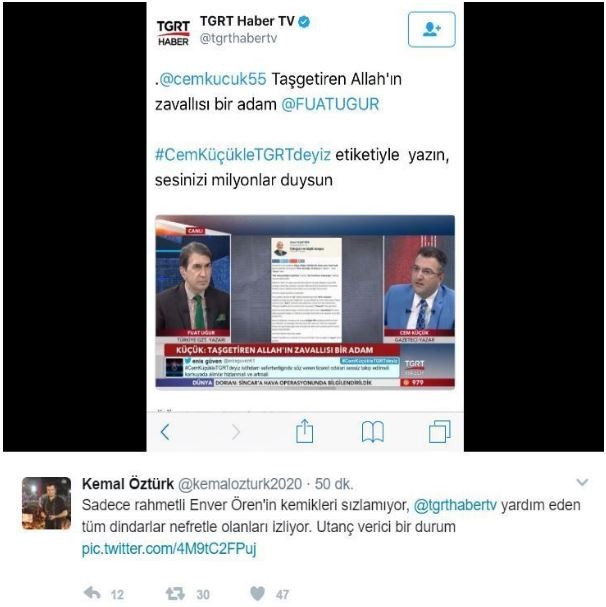 Yeni Şafak yazarı Kemal Öztürk: TGRT Haber'e yardım eden dindarlar nefretle olanları izliyor - Resim: 1
