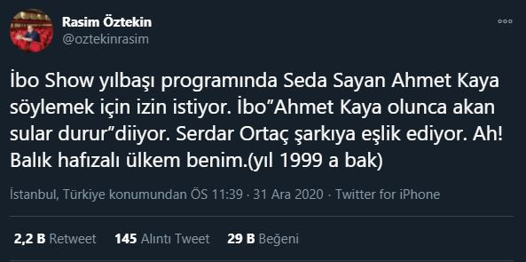 Rasim Öztekin'den İbo Show'a Tepki : Ah Benim Balık Hafızalı Ülkem - Resim: 1