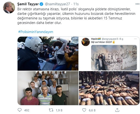AKP'li Şamil Tayyar, Boğaziçi Öğrencilerini 15 Temmuz Fotoğraflarıyla Tehdit Etti - Resim: 1