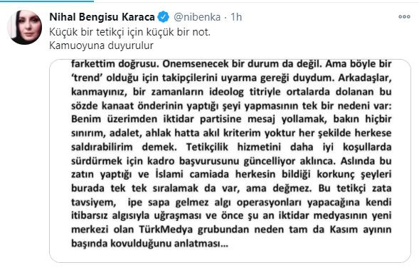 Nihal Bengisu Karaca'dan Mehmet Metiner'e: Tetikçiliğini Güncelliyor - Resim: 1
