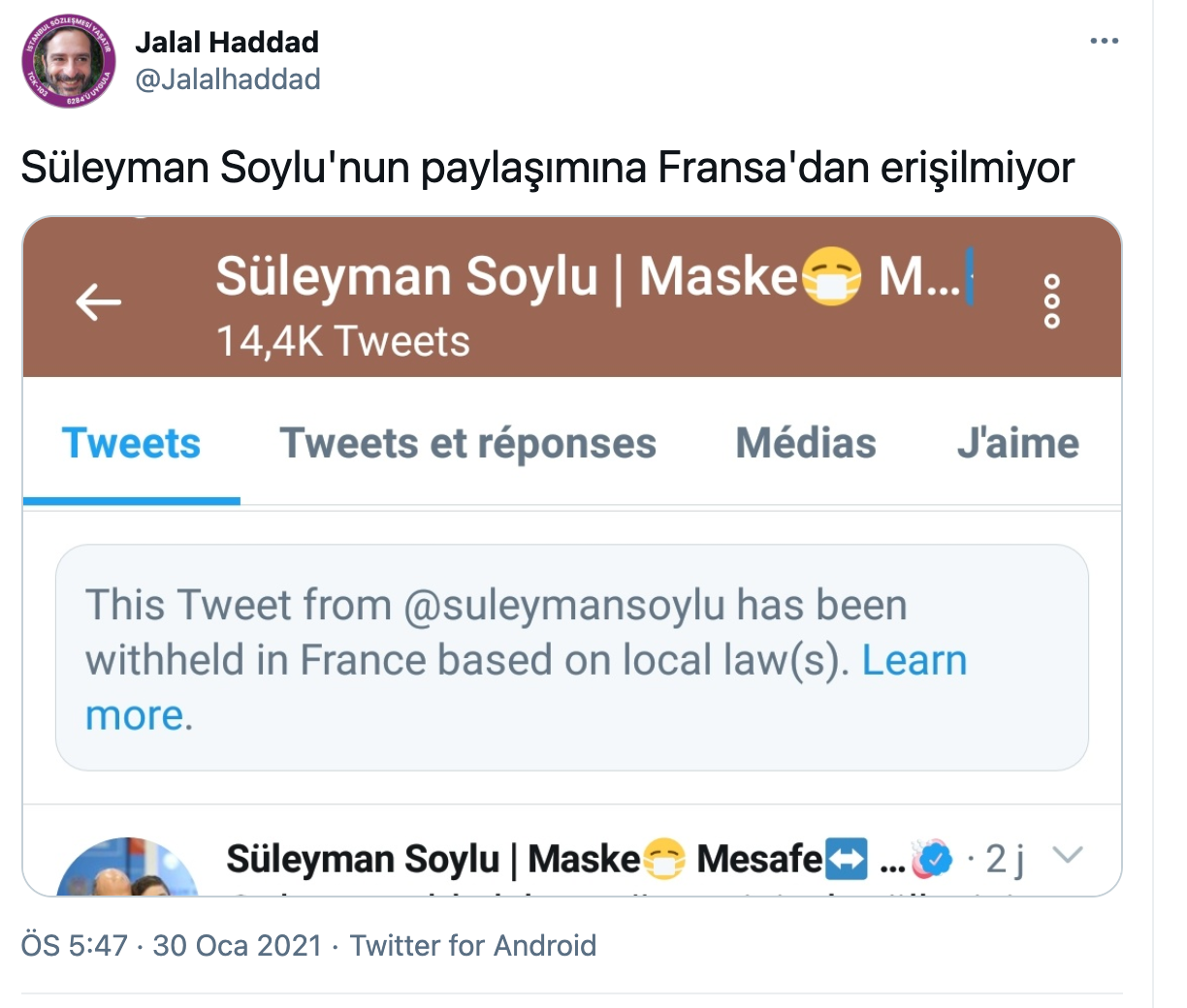 Twitter Soylu'nun LGBTİ karşıtı Tweetini Engelledi - Resim: 1