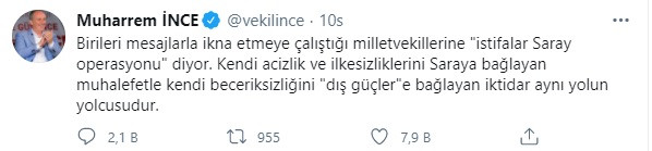 Muharrem İnce CHP'den İstifa Eden Vekiller İçin Ne Dedi? - Resim: 1