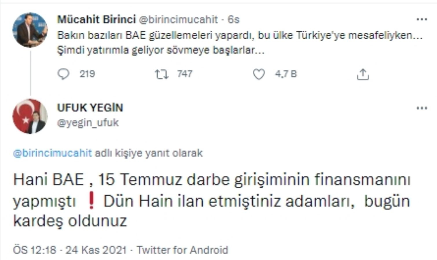 15 Temmuz Gazisinden BAE Prensiyle Anlaşma Tepkisi: Hani Haindi? - Resim: 1