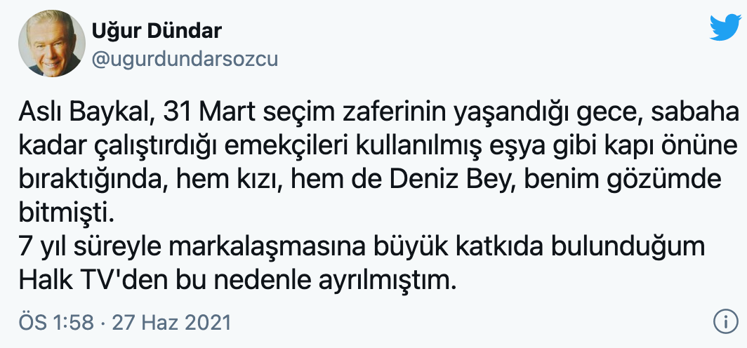 Aslı Baykal'dan Uğur Dündar'a: Genel Yayın Yönetmeni Olmak İstedin... - Resim: 2