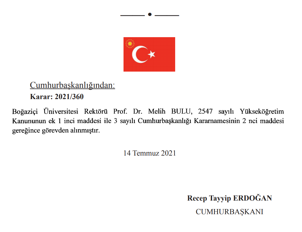 Erdoğan Boğaziçi Rektörü Melih Bulu'yu Görevden Aldı - Resim: 1