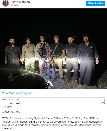 Suriye'de Silahla Poz Veren MHP İlçe Başkanı Yılmaz İstifa Etti - Resim: 1