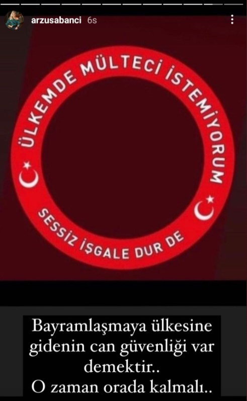 Arzu Sabancı'dan Dikkat Çeken Paylaşım: Ülkemde Mülteci İstemiyorum - Resim: 1