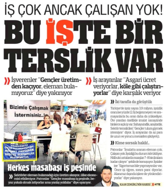 Türkiye Gazetesi: İş Çok Çalışan Yok! - Resim: 1