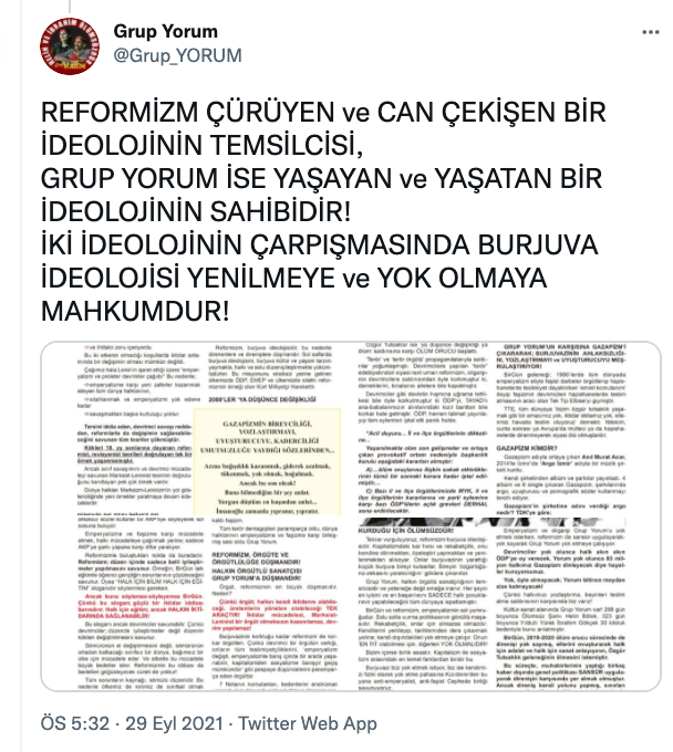 Grup Yorum: Gazapizm Gibileri Halkımızı Bataklığa Götürüyor - Resim: 2