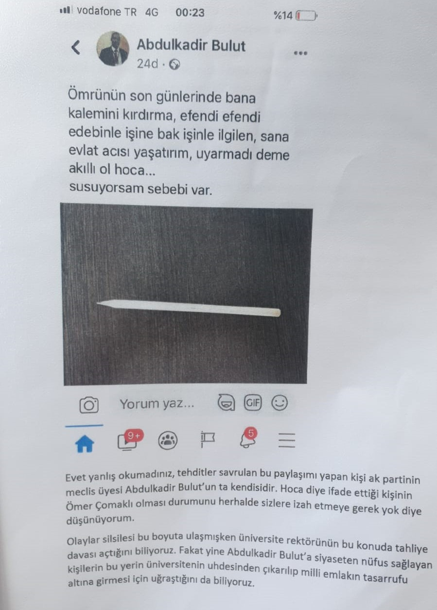AKP'li İsimden Rektöre Şok Tehdit: Sana Evlat Acısı Yaşatırım - Resim: 1