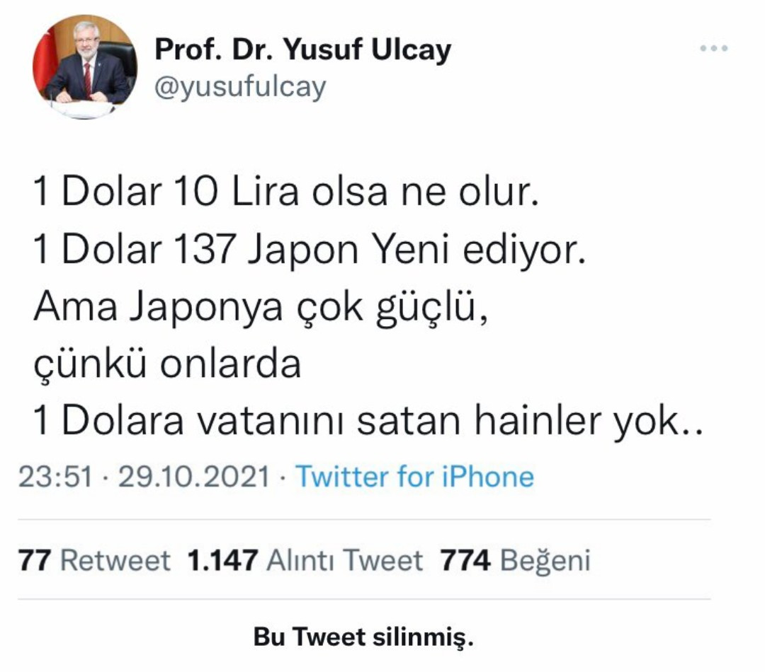 Prof. Yusuf Ulcay: 1 Dolar 10 Lira Olsa Ne Olur, 1 Dolar 137 Japon Yeni - Resim: 1