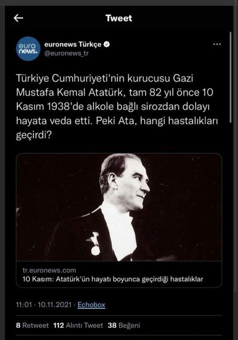 Euronews Türkçe'den Atatürk Düşmanlığı: O Paylaşıma Sert Tepki - Resim: 1