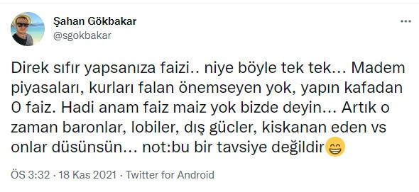 Şahan Gökbakar: Faizi Direkt Sıfır Yapın - Resim: 1