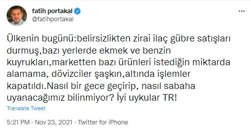 Fatih Portakal'dan Dolar Tepkisi: İyi Uykular TR - Resim: 1
