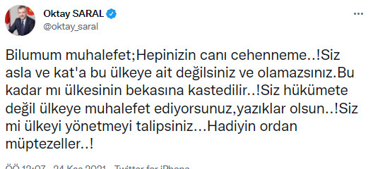 Erdoğan'ın Başdanışmanı Muhalefeti Hedef Aldı: Hadiyin Oradan Müptezeller - Resim: 1