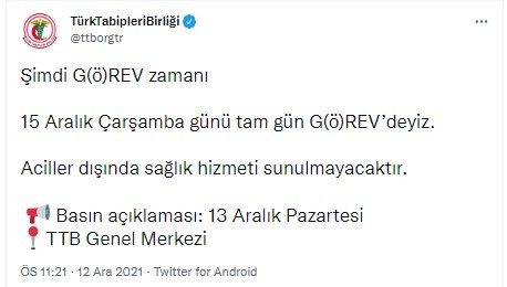 Türk Tabipleri Birliği Greve Gidiyor - Resim: 1