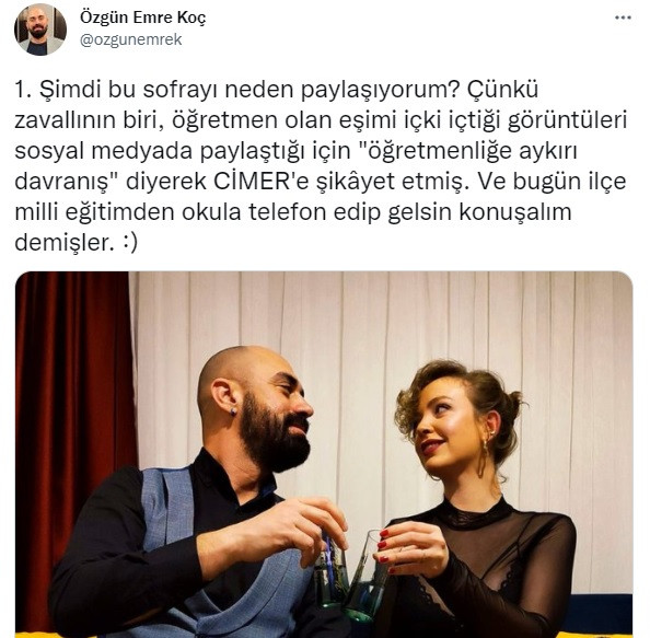 Eşiyle Kutlama Yapan Öğretmeni İçki İçiyor Diye CİMER'e Şikayet Ettiler - Resim: 1