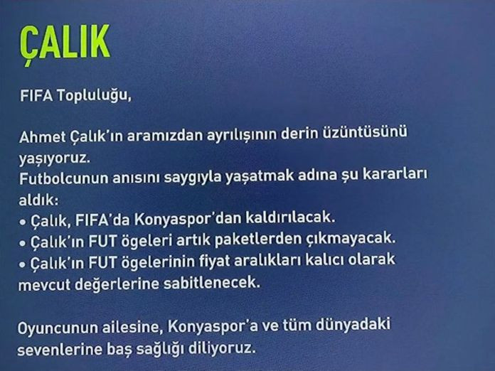 EA Sports Ahmet Çalık'ı FIFA 22'den Kaldırdı - Resim: 1