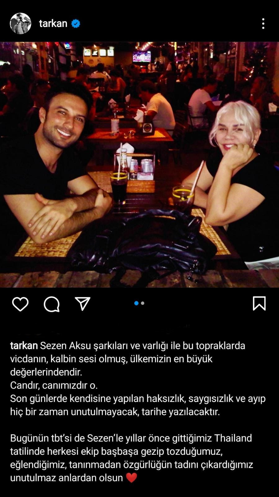 Tarkan'dan Sezen Aksu'ya Tam Destek: Yapılan Saygısızlık Tarihe Yazılacak - Resim: 1
