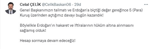 Kılıçdaroğlu Erdoğan'a Açtığı 5 Kuruşluk Tazminat Davasını Kazandı - Resim: 1