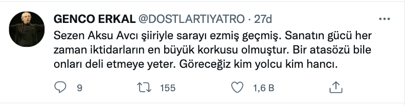 Genco Erkal'dan Sezen Aksu Açıklaması: Sarayı Ezmiş Geçmiş! - Resim: 1