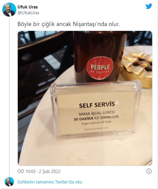 Tepki Çeken Kafe Uygulaması: Yarım Saatlik Sınır, Asgari Tüketim 30 TL - Resim: 1