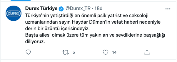 Durex Haydar Dümen'in Ardından Reklam Verdi : Başımız Sağ Olsun - Resim: 1