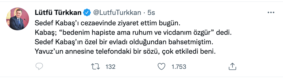 Kabaş: Bedenim Hapiste Ama Ruhum Ve Vicdanım Özgür - Resim: 1