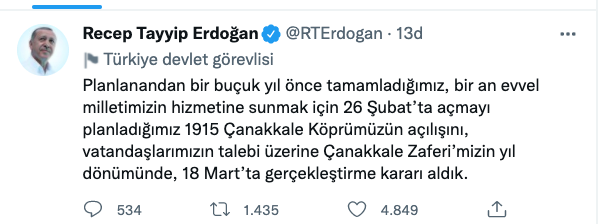 Erdoğan Doğum Gününe Denk Getirilen Çanakkale Köprüsü Açılışını Niye Erteledi? - Resim: 1