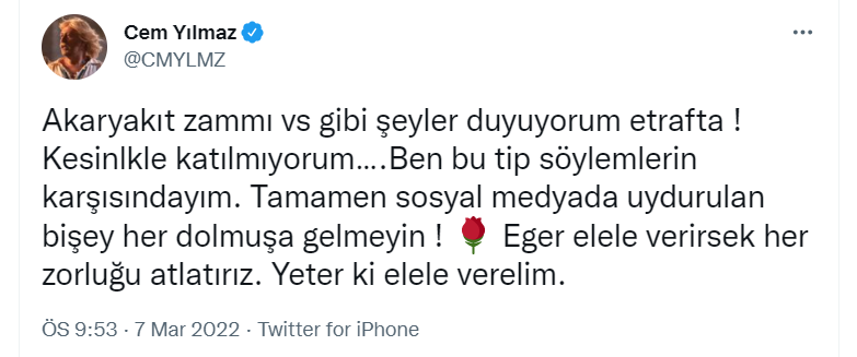 Cem Yılmaz'dan Akaryakıt Zammı Yorumu: Tamamen Uydurma - Resim: 1