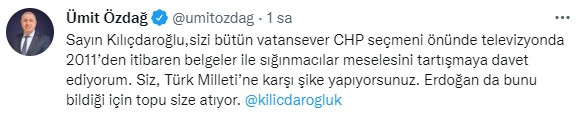 Ümit Özdağ'dan Kılıçdaroğlu'na: Türk Milletine Şike Yapıyorsunuz