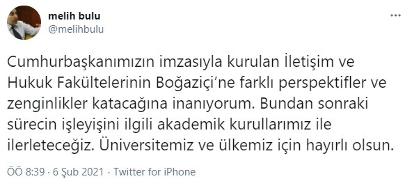 Erdoğan'ın İki Yeni Fakülte Kararına Melih Bulu'dan İlk Yorum - Resim: 1