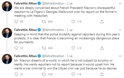 Fahrettin Altun Fransa'daki gazeteciler için çok endişeli! - Resim: 1