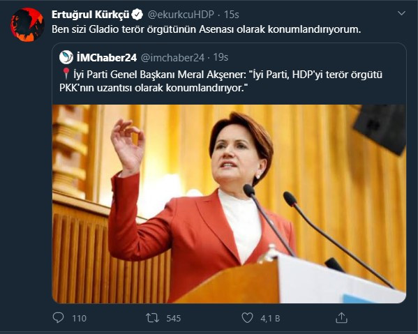 HDP'li Kürkçü'den Meral Akşener'e: Gladio'nun Asenası - Resim: 1