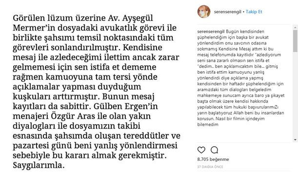Seren Serengil'e bir şok da avukatından - Resim: 1