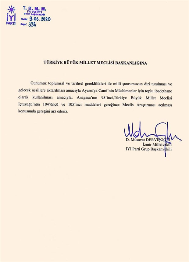 AKP Ayasofya'nın ibadete açılması önergesini reddetti - Resim: 2