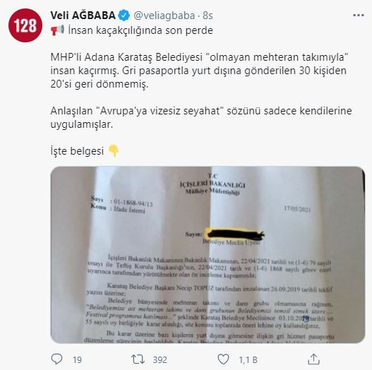 MHP'li Belediye'den Gri Pasaport Skandalı! 20 Kişi Geri Dönmemiş - Resim: 1