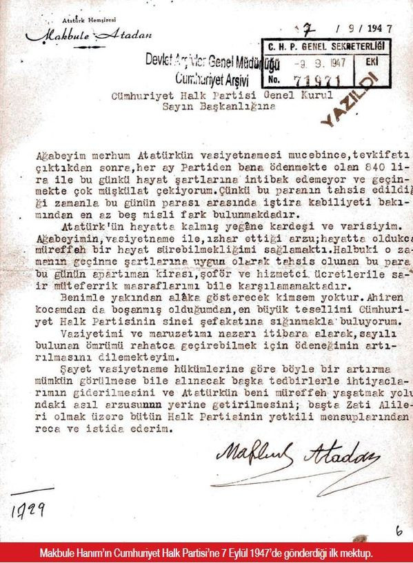 Atatürk’ün kardeşi Makbule Hanım'ın olay mektubu - Resim: 2