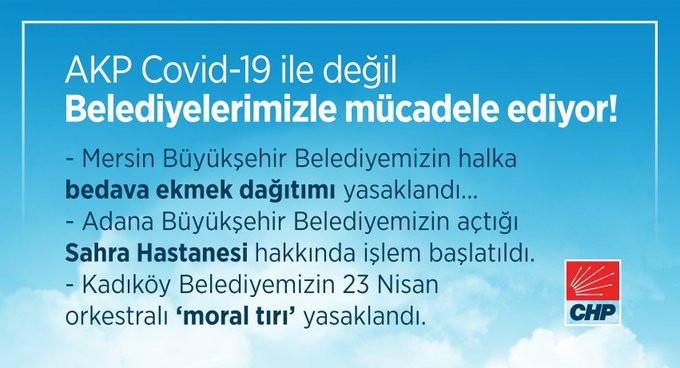 CHP: AKP virüsle değil, belediyelerimizle mücadele ediyor! - Resim: 1