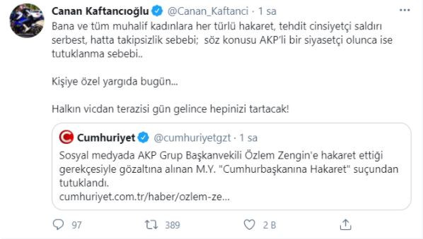 Canan Kaftancıoğlu: Muhalif Tüm Kadınlara Saldırı Serbest, AKP'li Olunca Tutuklanma Sebebi - Resim: 1