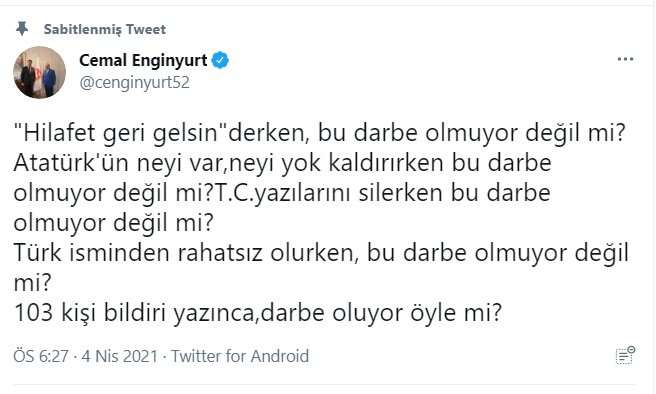 Enginyurt: Hilafet Gelsin Derken Darbe Olmuyor mu? - Resim: 1