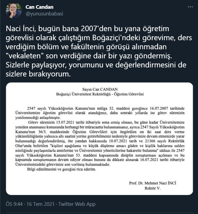 Bulu'nun Yerine Vekaleten Atanan İnci'nin İlk Hedefi Akademisyenler Oldu - Resim: 1