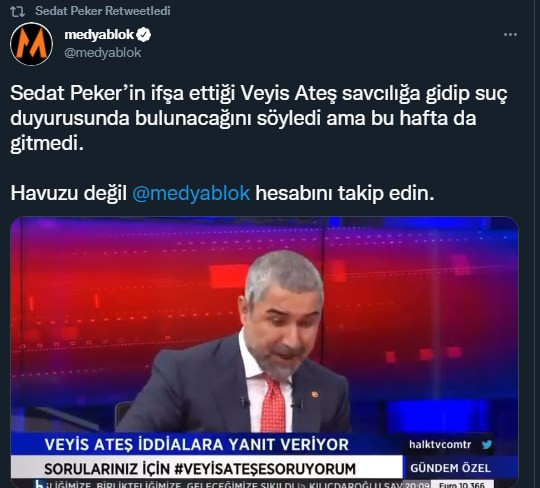 Sedat Peker'den Aylar Sonra Veysi Ateş Paylaşımı - Resim: 1