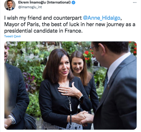 İmamoğlu Fransa Cumhurbaşkanlığına Aday Olan Paris Belediye Başkanına Şans Diledi - Resim: 1